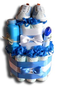 First Shoes Diaper Cake Blue