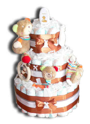 Baby bear diaper cake with amber