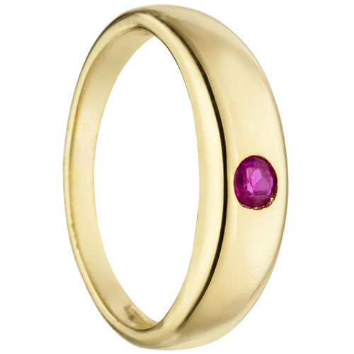 Christening Ring 333 Gold Yellow Gold 1 Ruby Red  Pendant