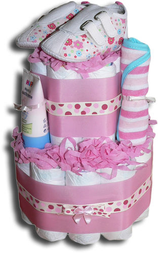 Diaper cake "pink shoes"