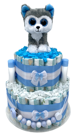 Husky diaper cake