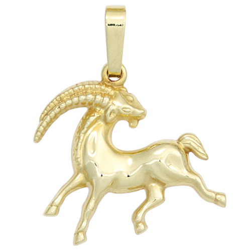 Capricorn zodiac pendant 333 gold yellow gold